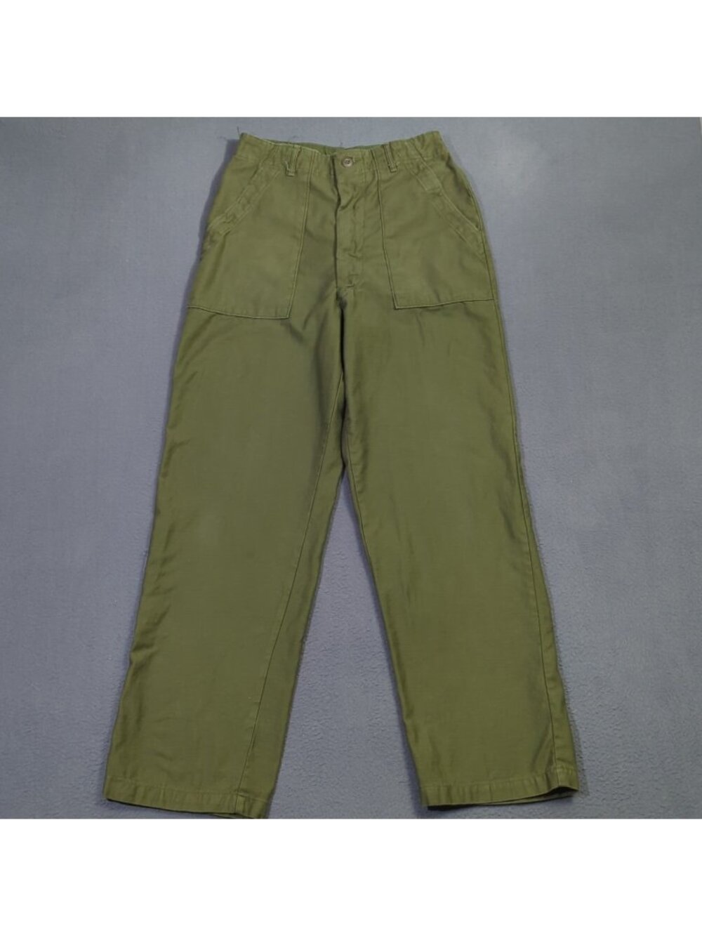Vintage Military Pants Men's 32x33 Fits 28x31 Green Cotton Sateen OG-107 Type 1
